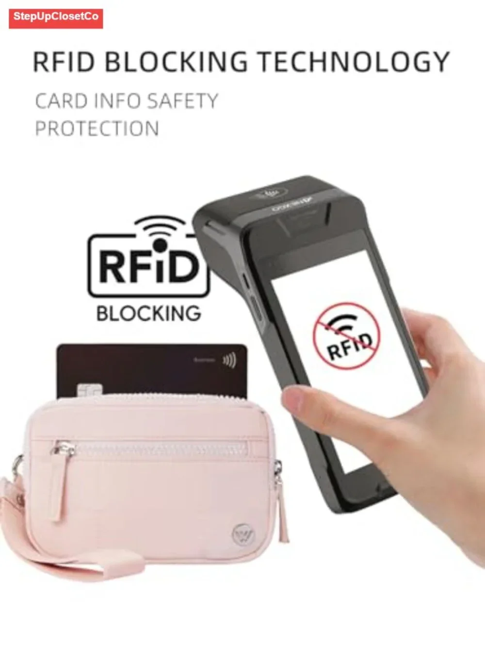 Wristlet Wallet RFID Blocking Quilted Nylon Phone Card Holder Purse